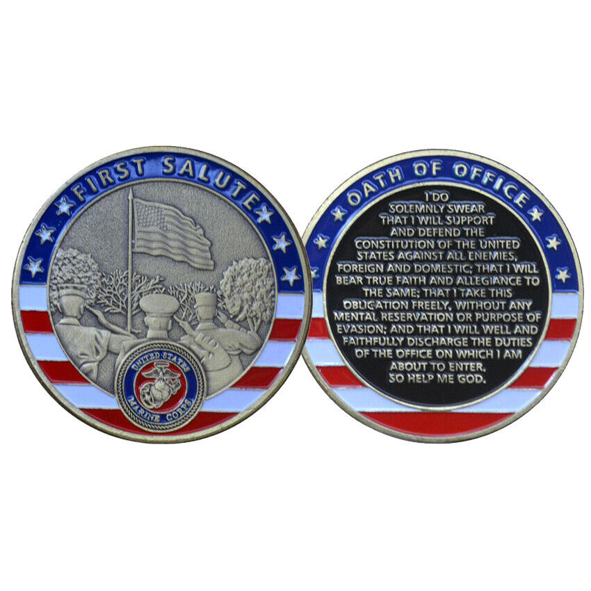 Military Challenge Coin Medal US Marine Corps Army First Salute Collectible Gift
