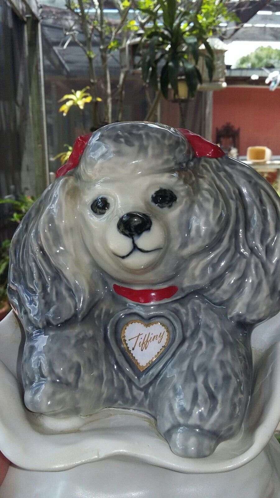 1970s Tiffiny Jim Beam Decanter Bottle Poodle Puppy Gray. PRIORITY SHIPPING