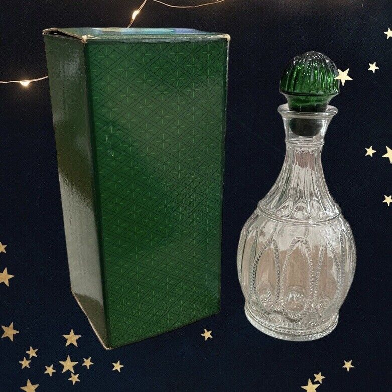 Vintage Emerald Accent Green Decanter Stopper Holiday Liquor Bottle 1980 Avon
