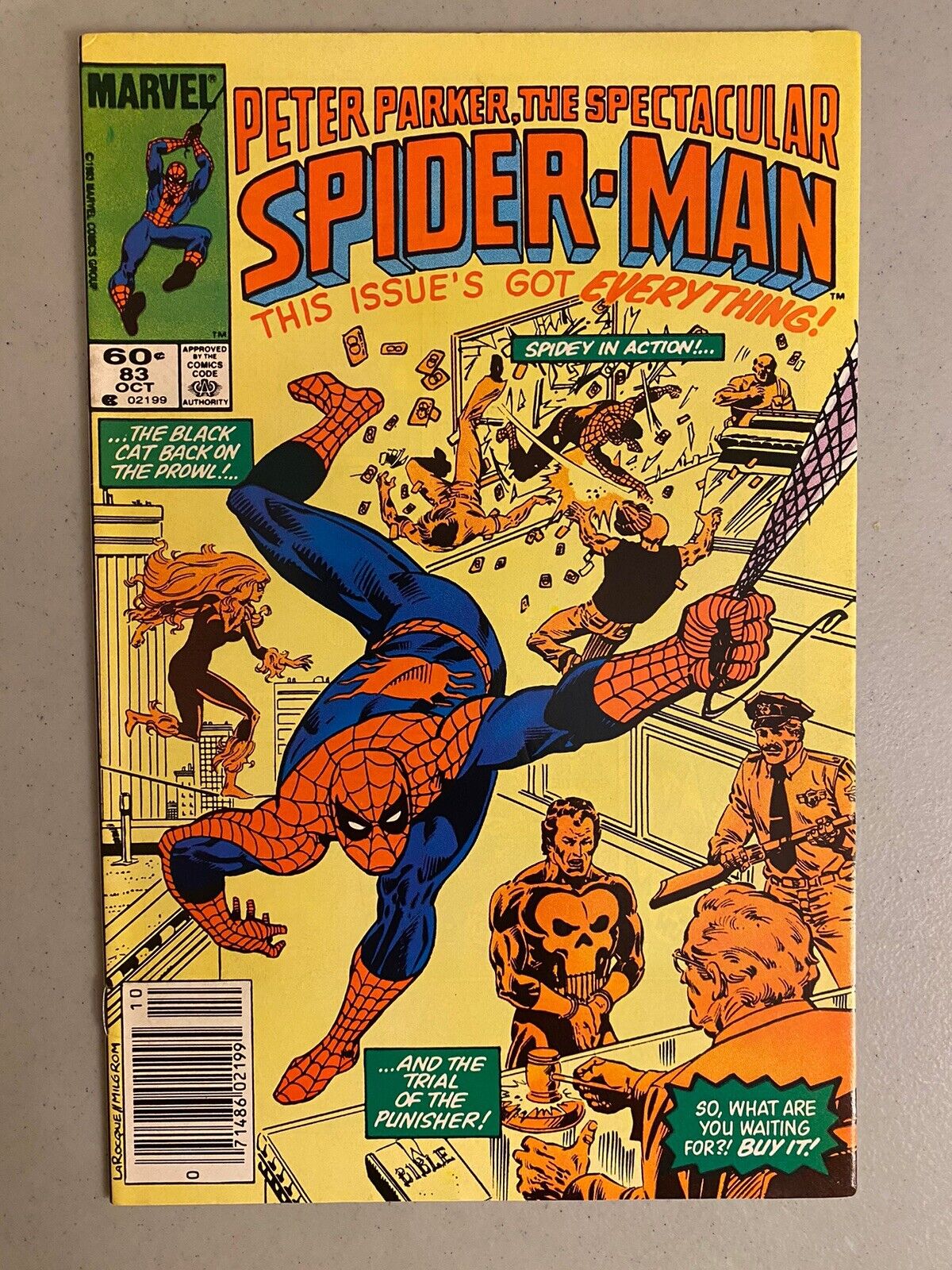 Spectacular Spider-Man 83, VF 8.0, Marvel 1983, Black Cat, Punisher 🐈‍⬛💀🕷️