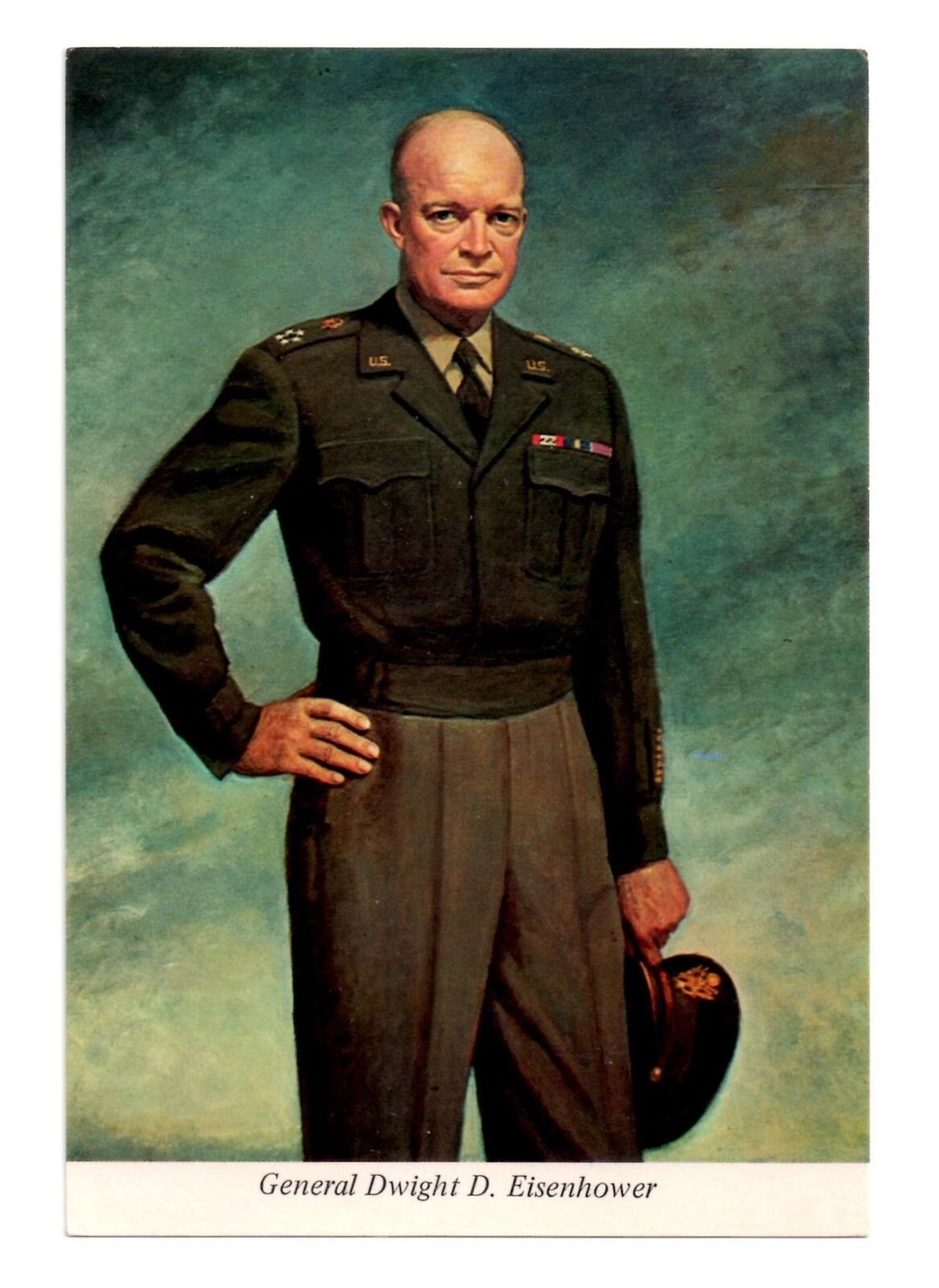 General Dwight D. Eisenhower (Portrait by Thomas Stephens) Photograph Postcard 