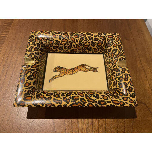 Leopard print leopard tiger ashtray vintage accessory holder interior ashtray