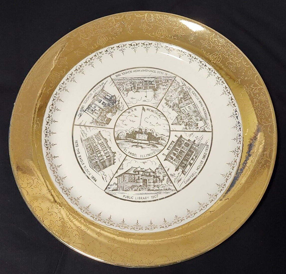 1954 El Paso Illinois 100th Anniversary Centennial Fine China Souvenir plate