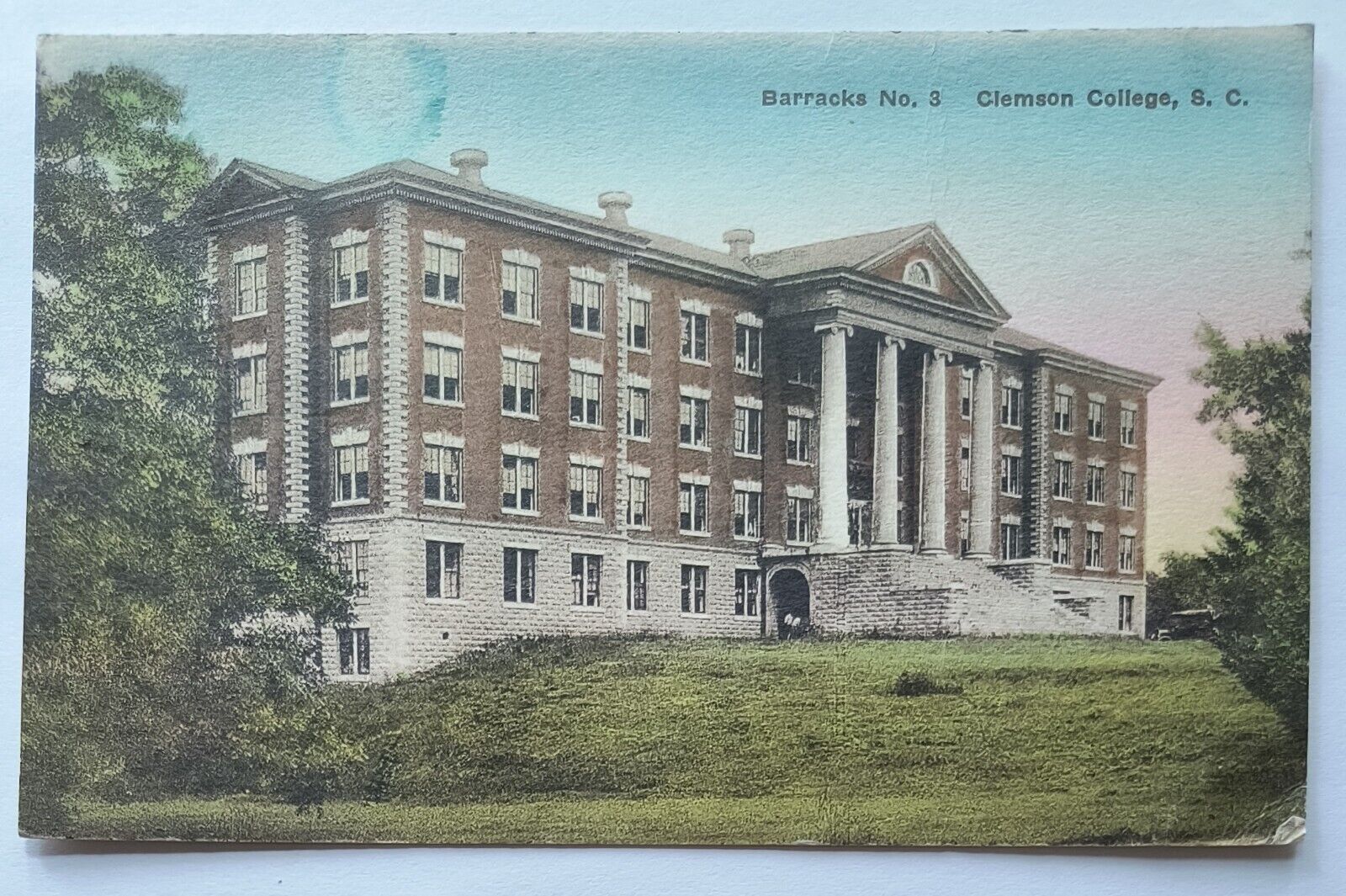 Clemson SC South Carolina Barracks No. 3 Clemson College 1941 Postcard L9