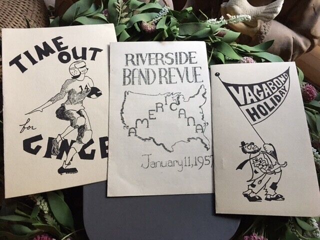 1957 Riverside High School Play Programs Set of Three Original