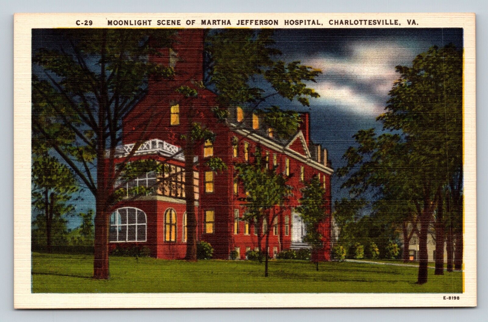Charlottesville, Virginia VA Martha Jefferson Hospital VINTAGE Postcard