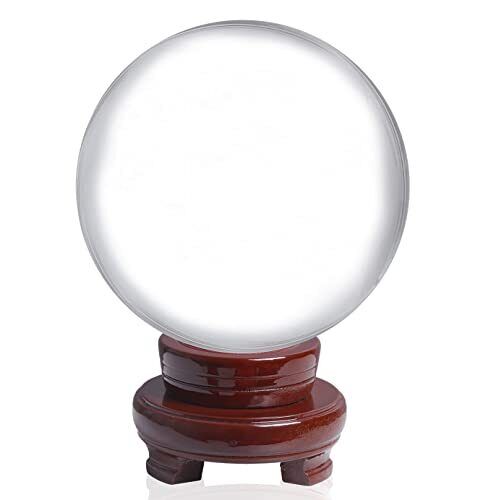 120mm (4.7 inch) Large Crystal Divination Ball Photography Props Free Wooden ...