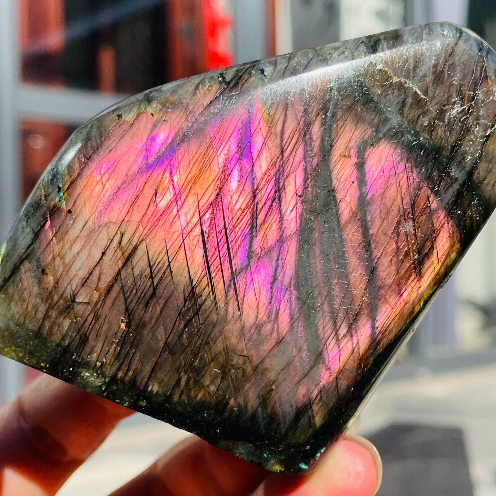 443g Rare Amazing Natural Purple Labradorite Quartz Crystal Specimen Healing
