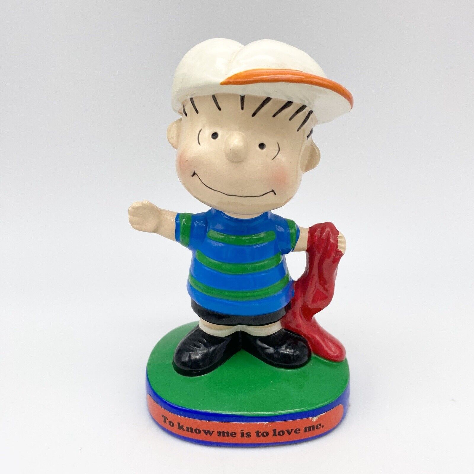 Vintage Peanuts Figurine Linus With Blanket To Know Me Is To Love Me Japan 1970s