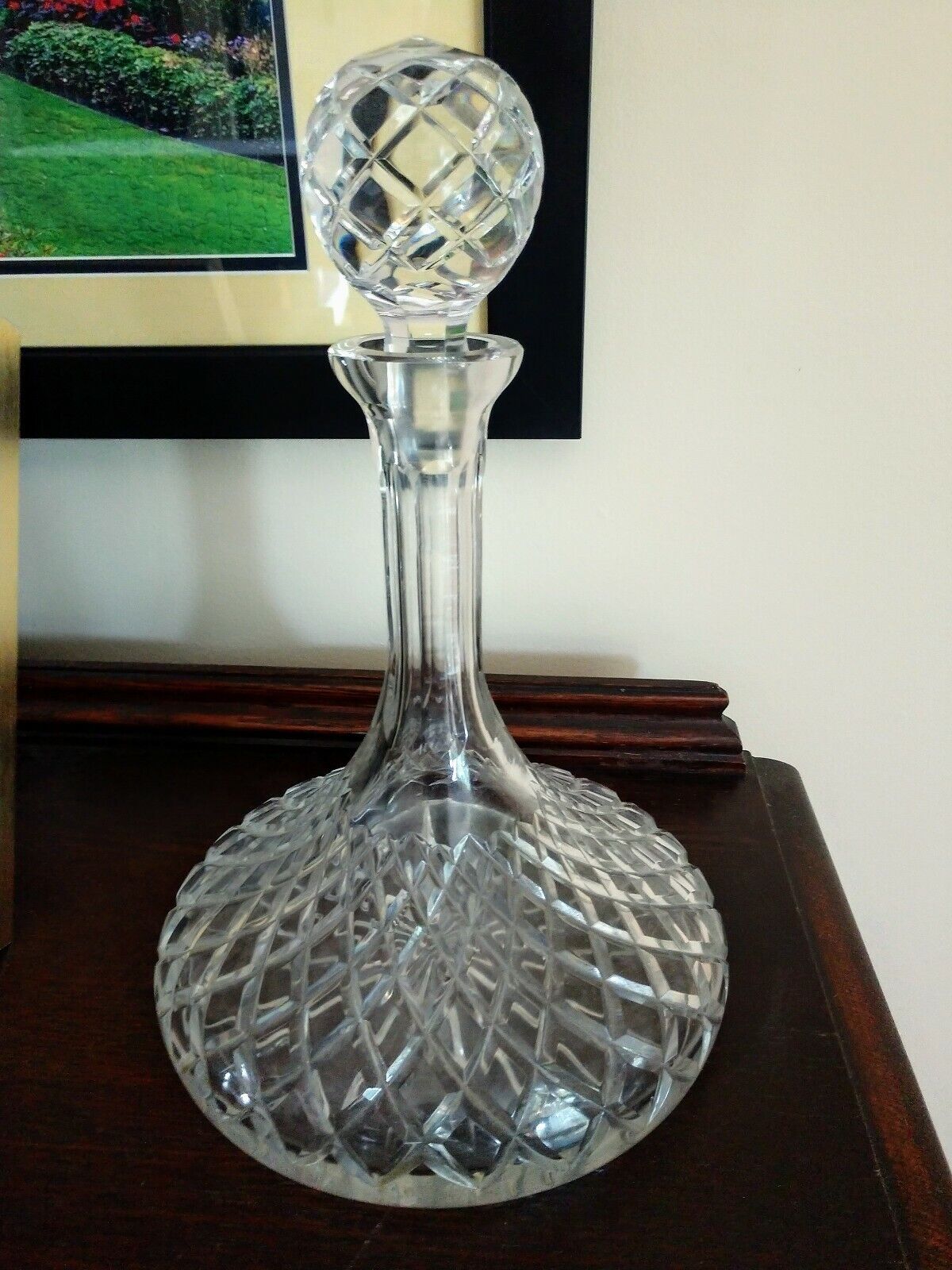 Vintage Cut Crystal Captains Decanter - Beautiful  Make unknown -