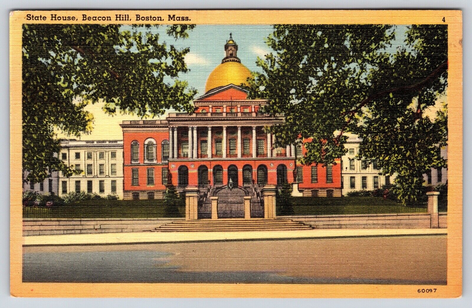 State House, Beacon Hill, Boston, Massachusetts 1941 Vintage Linen Postcard