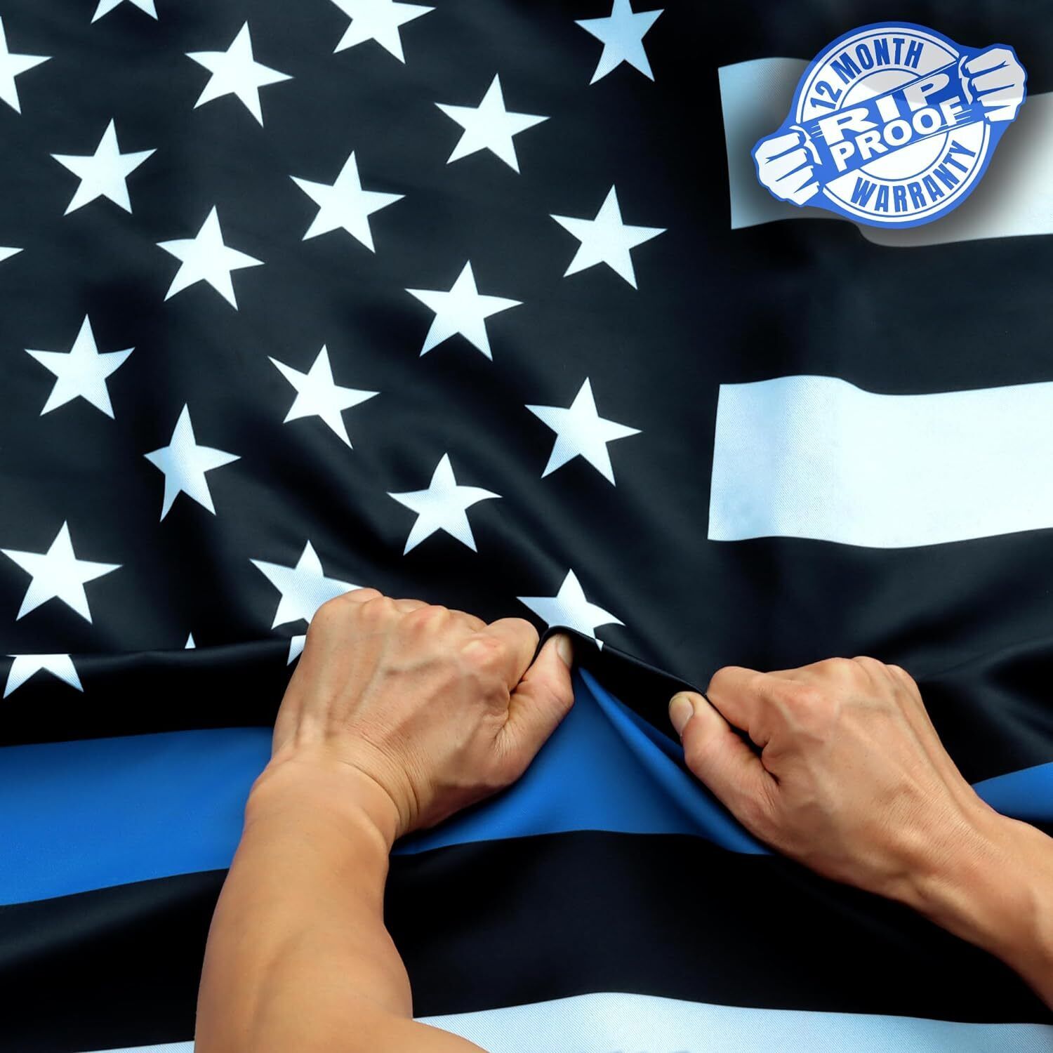 Anley Rip-Proof Double Sided Thin Blue Line USA Flag 3x5 Foot Law Officers Flags
