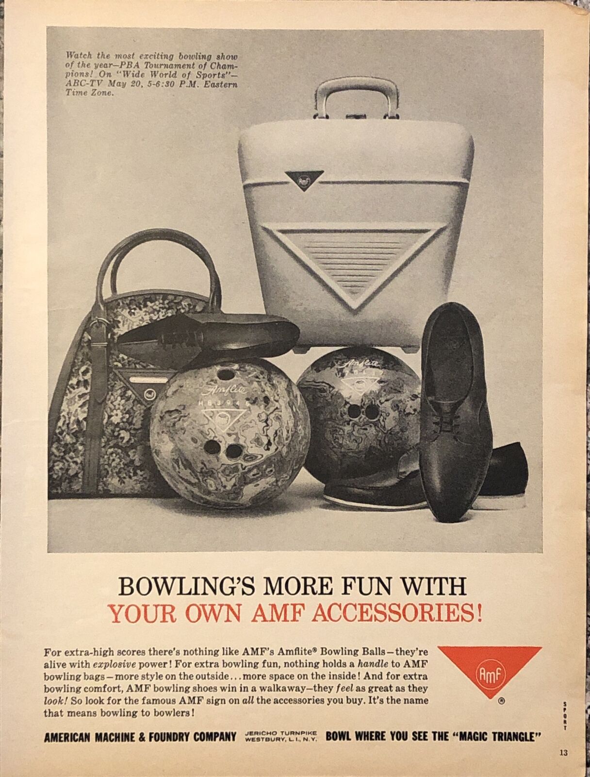 1962 AMF Bowling Accessories VTG 1960s 60s PRINT AD American Machine & Foundry