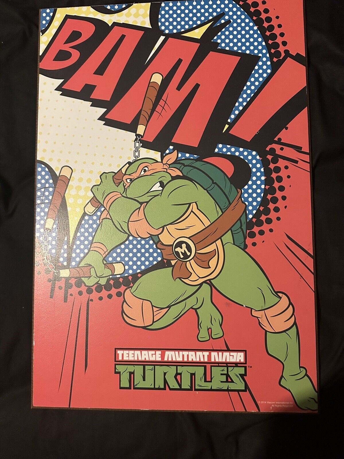NEW RARE VINTAGE STYLE Teenage Mutant Ninja Turtles TMNT Wood Wall Plaque 13x19\