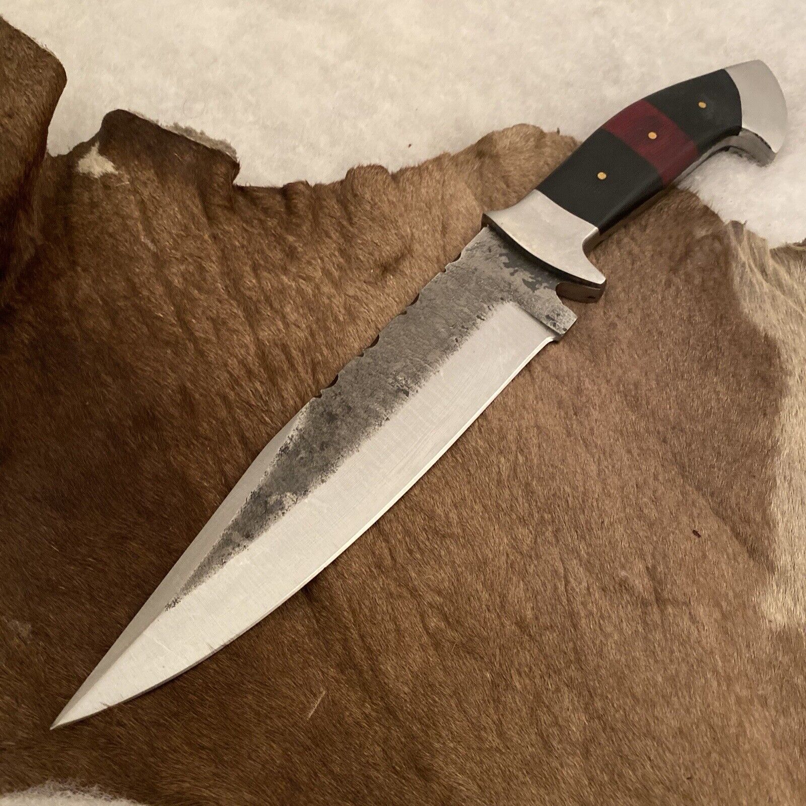 12 3/4” Handmade Leaf Spring Steel HUNTING Skinning CAMPING Knife KY-209