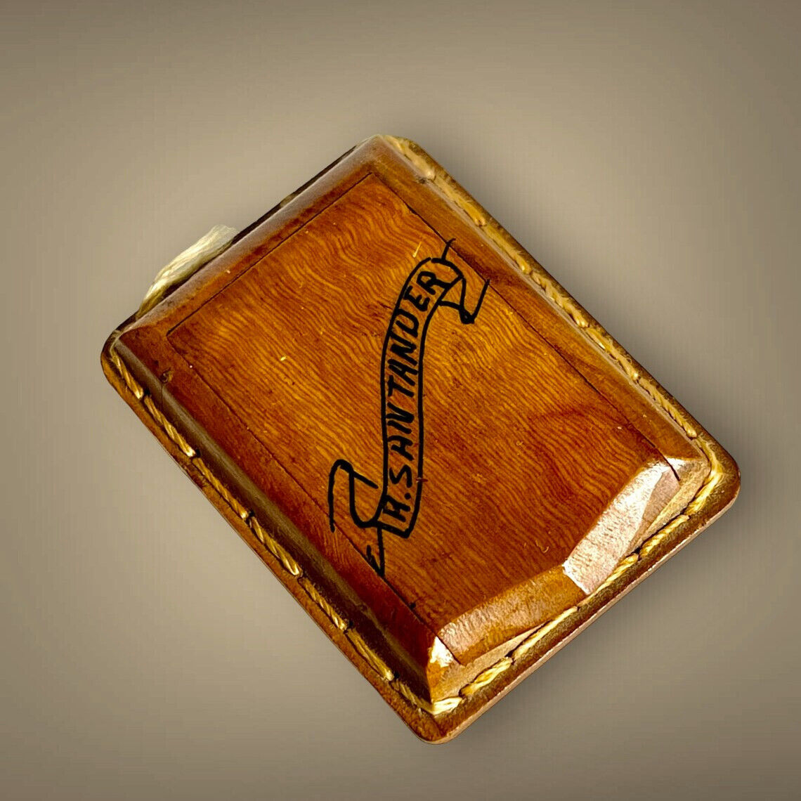 Vintage Wooden Vesta Case for Matches