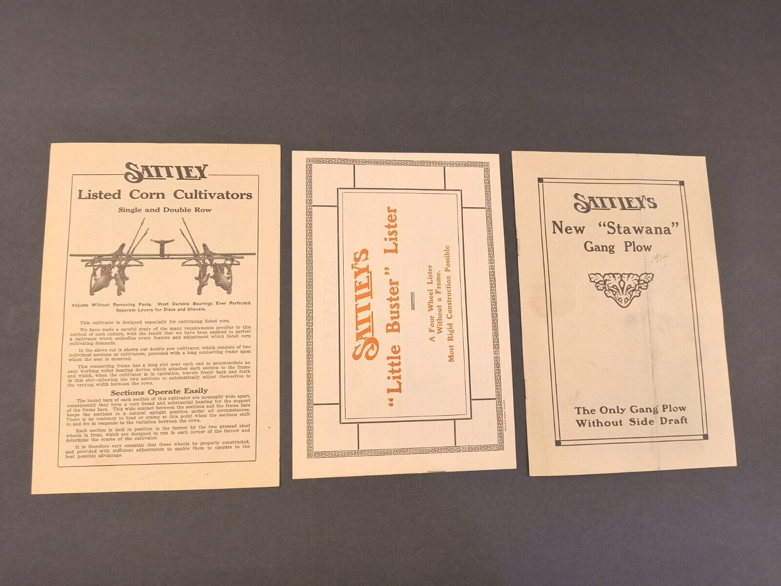 1910s Racine Sattley Farm Plow, Cultivator Lister Sales Brochure Advertising