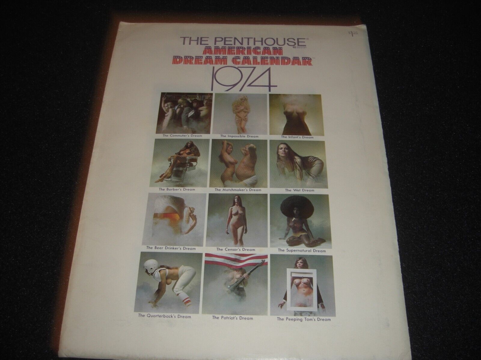  Penthouse The American Dream Calendar with Sleeve Vintage 1974         