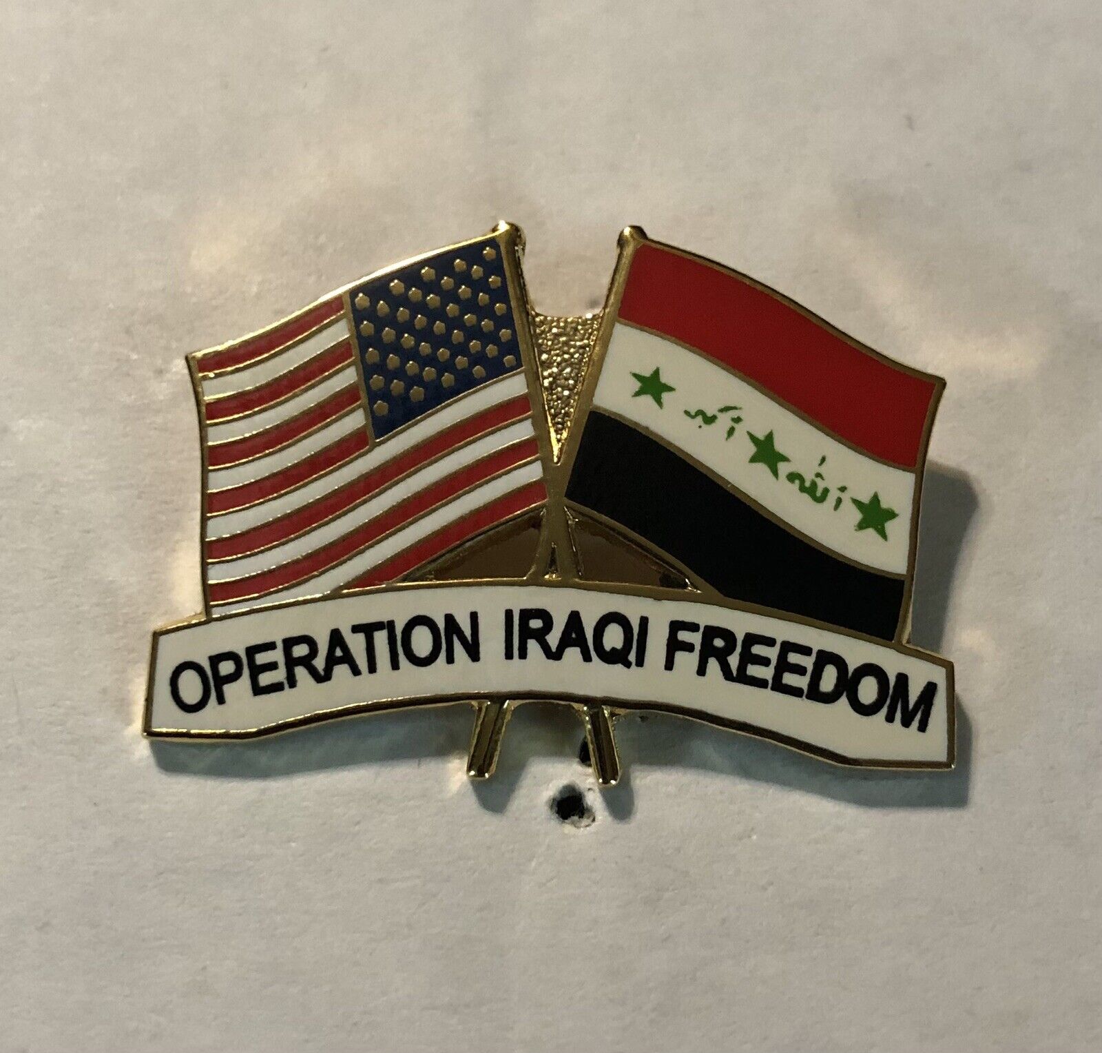 OPERATION IRAQI FREEDOM HAT LAPEL PIN UP OIF WAR USA IRAQ FLAG US VETERAN GIFT 