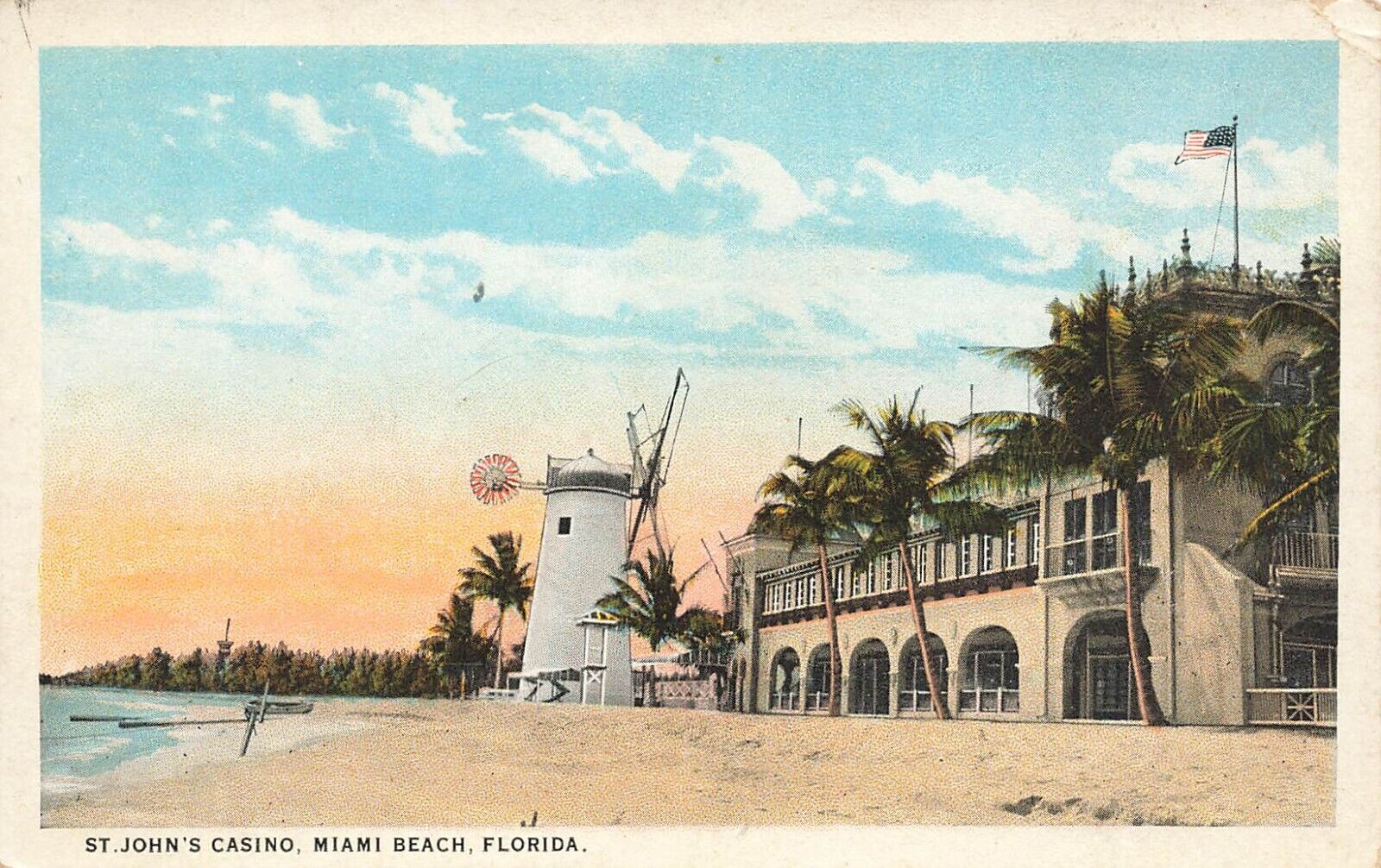 Miami Beach St. John\'s Casino Florida Old Vintage View Old Postcard LP56