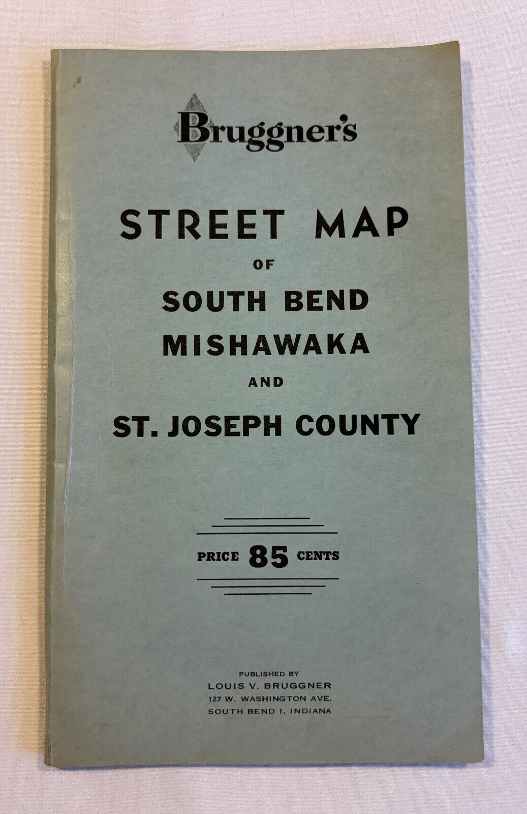 1962 CITY OF SOUTH BEND, INDIANA PAPER MAP IN FOLDER ~ LOCAL BANK ISSUE