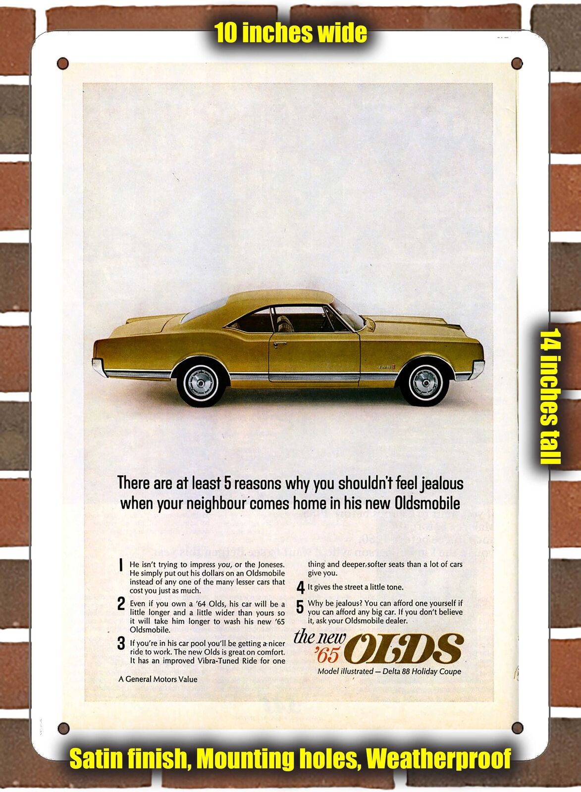 METAL SIGN - 1965 Oldsmobile Vintage Ad 13