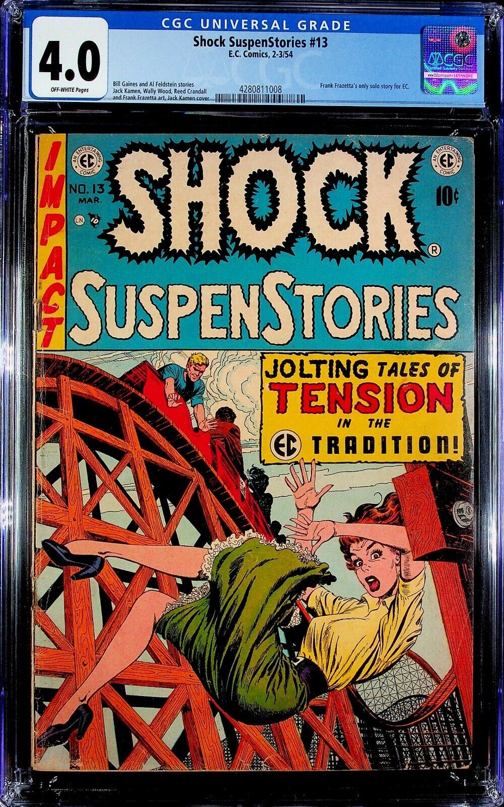 Shock SuspenStories #13 CGC 4.0 Jack Kamen Cover, Frank Frazetta Art, EC 1954