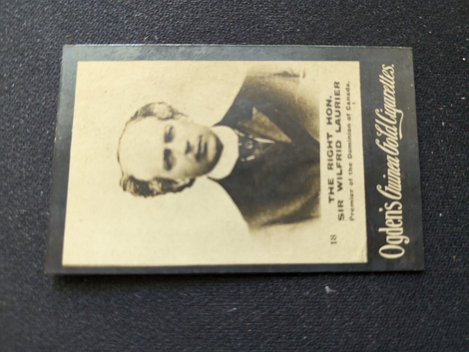 1901 Ogden\'s Guinea Gold Card # 18 Sir Wilfrid Laurier