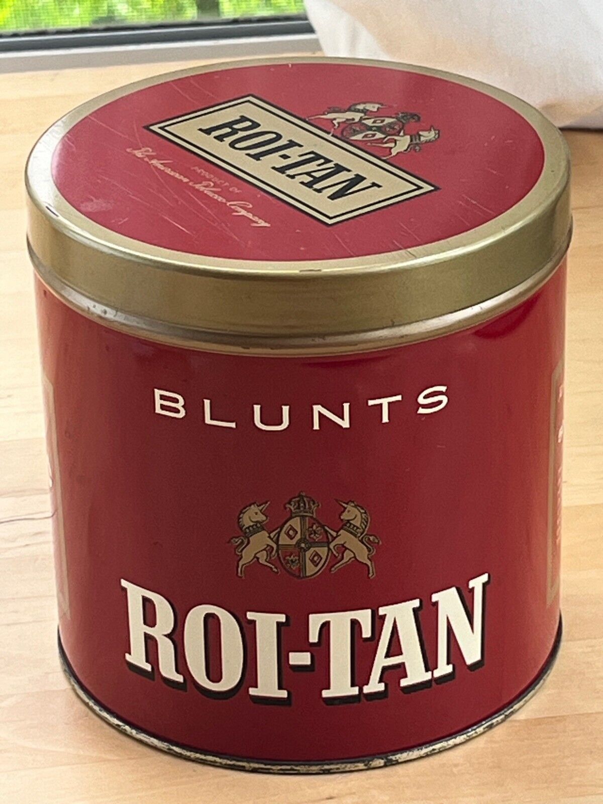 Vintage The American Tobacco Company Roi-Tan Blunts Metal Can 5.25\