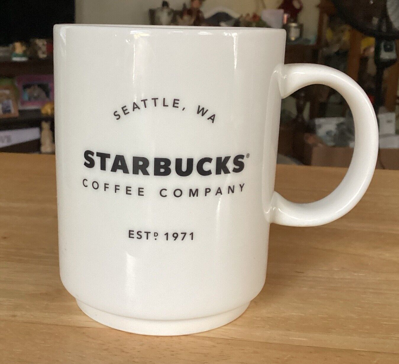 Starbucks 2018 Coffee Co Seattle WA Est 1971 Mug Cup 14 oz White Black Letters
