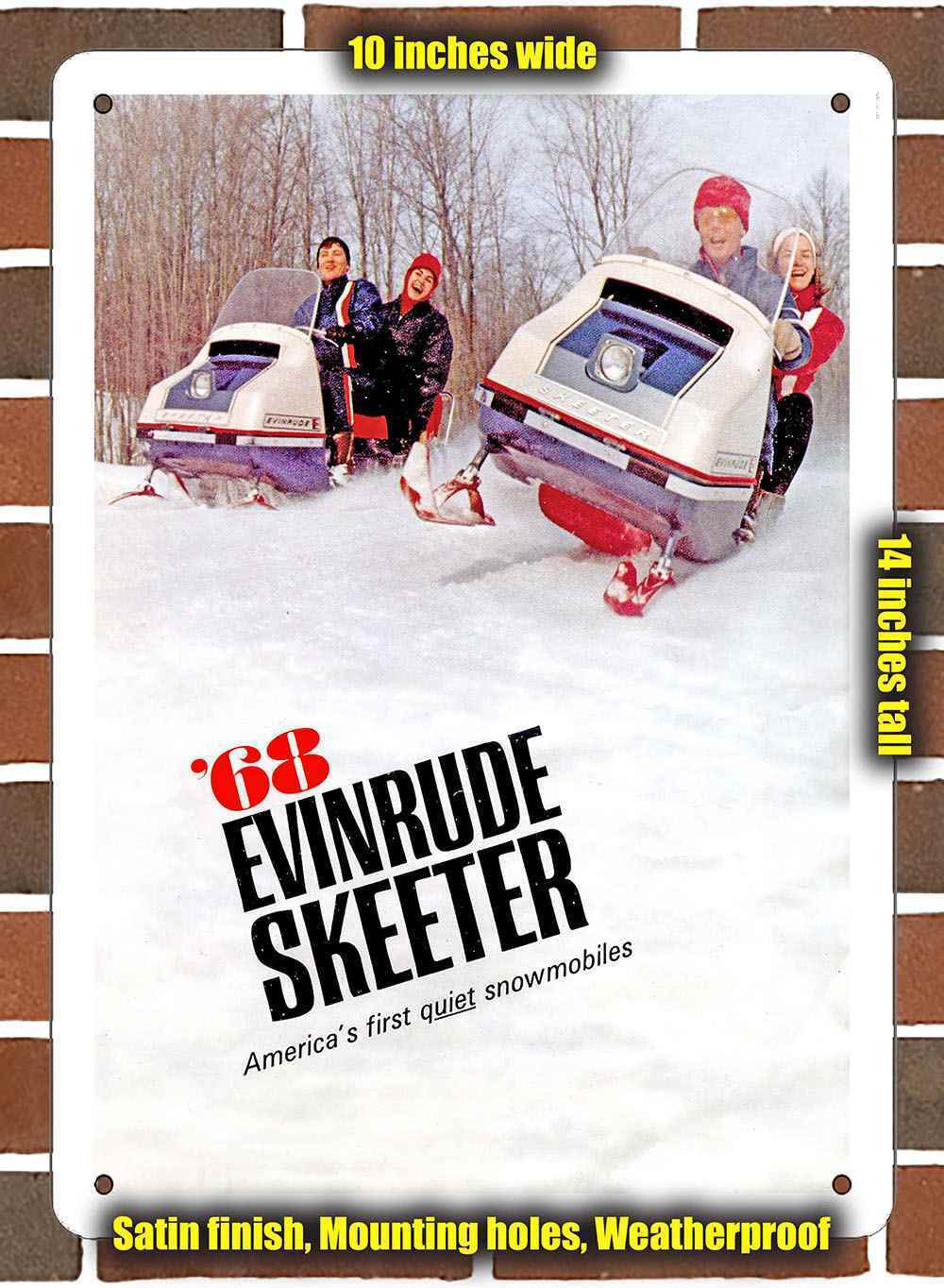 Metal Sign - 1968 Evinrude Skeeter Snowmobiles- 10x14 inches