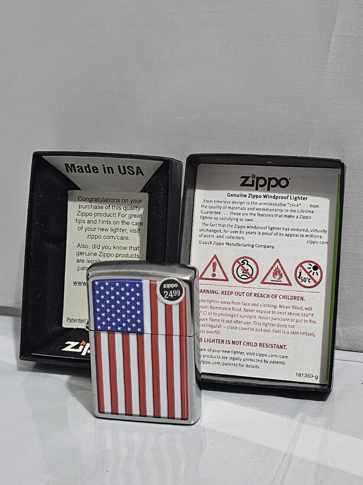 Zippo Lighter Patriotic 29722 Flag USA New.                   ma