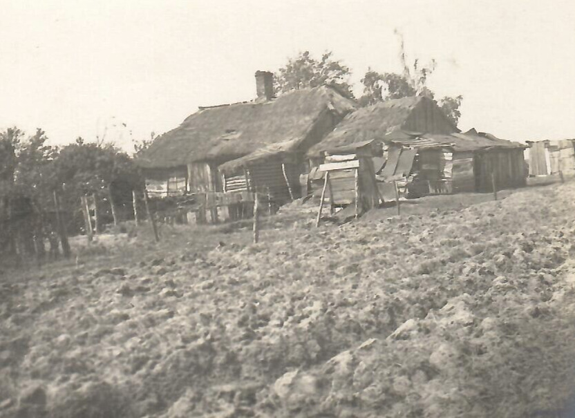 Vintage Real Photo Postcard RPPC Farm Homestead House Wood Log Cabin Buildings