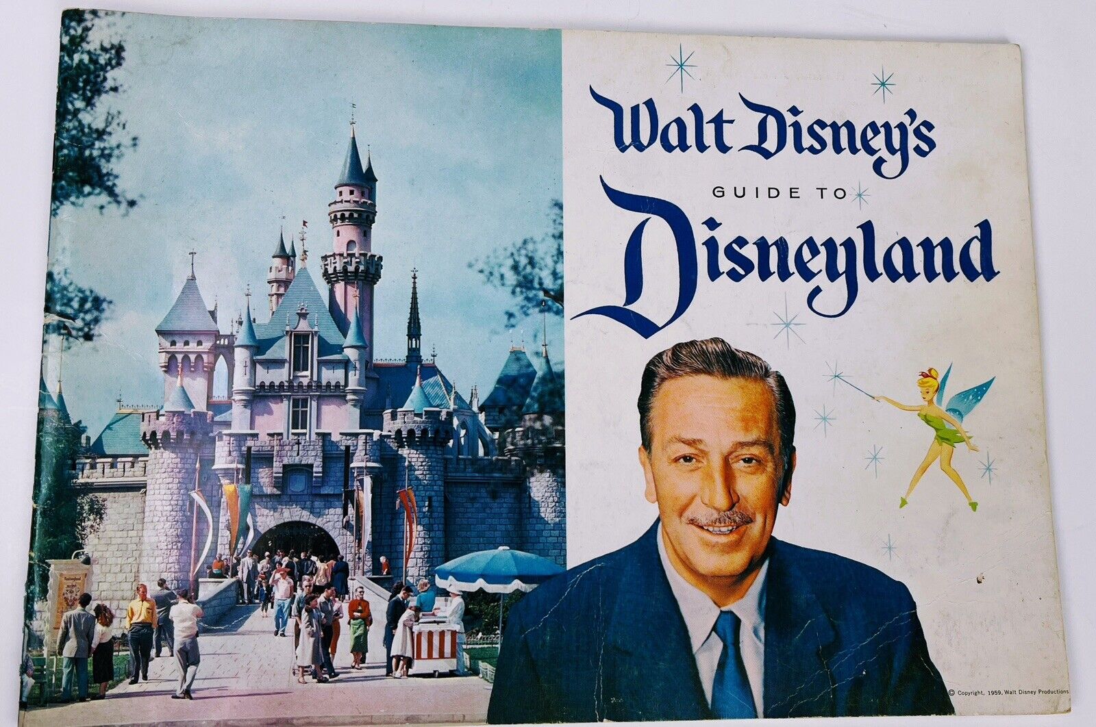 1959 Walt Disney\'s Guide to Disneyland Book, Glossy Color photos, Map of Park