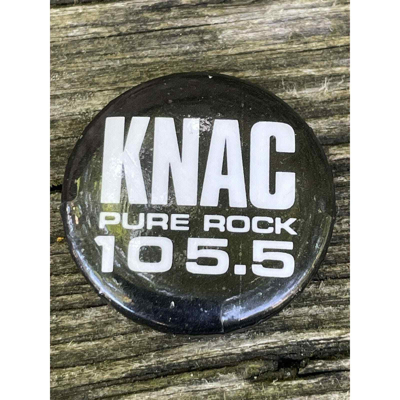 Vintage KNAC Pure Rock 105.5 Radio Station Button Badge Pin Pinback Los Angeles