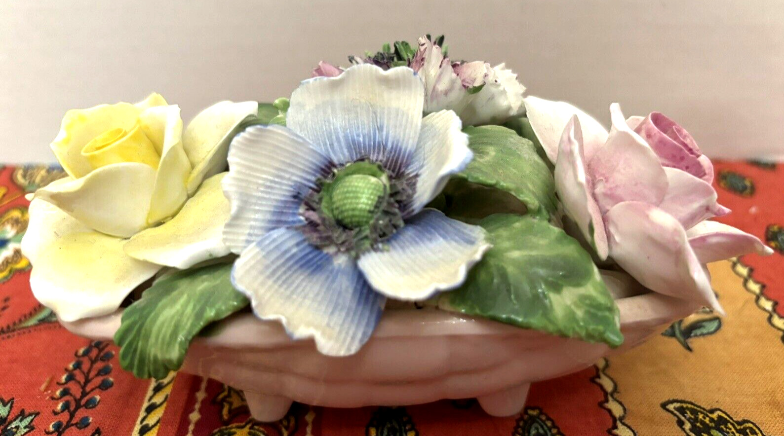 Radnor Bone China England Flower Basket Vintage 5x2.5 in