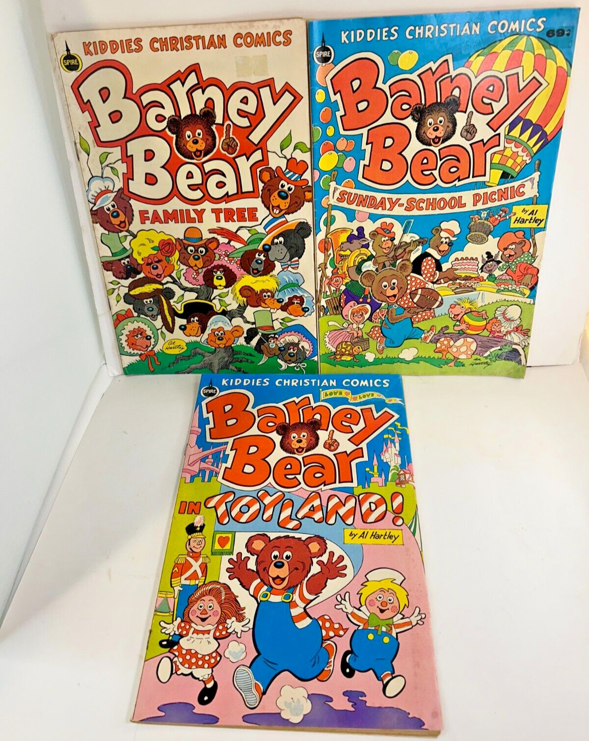 Barney Bear Kiddies Christian Comics by Al Hartley Lot of 3 Softcover Good 