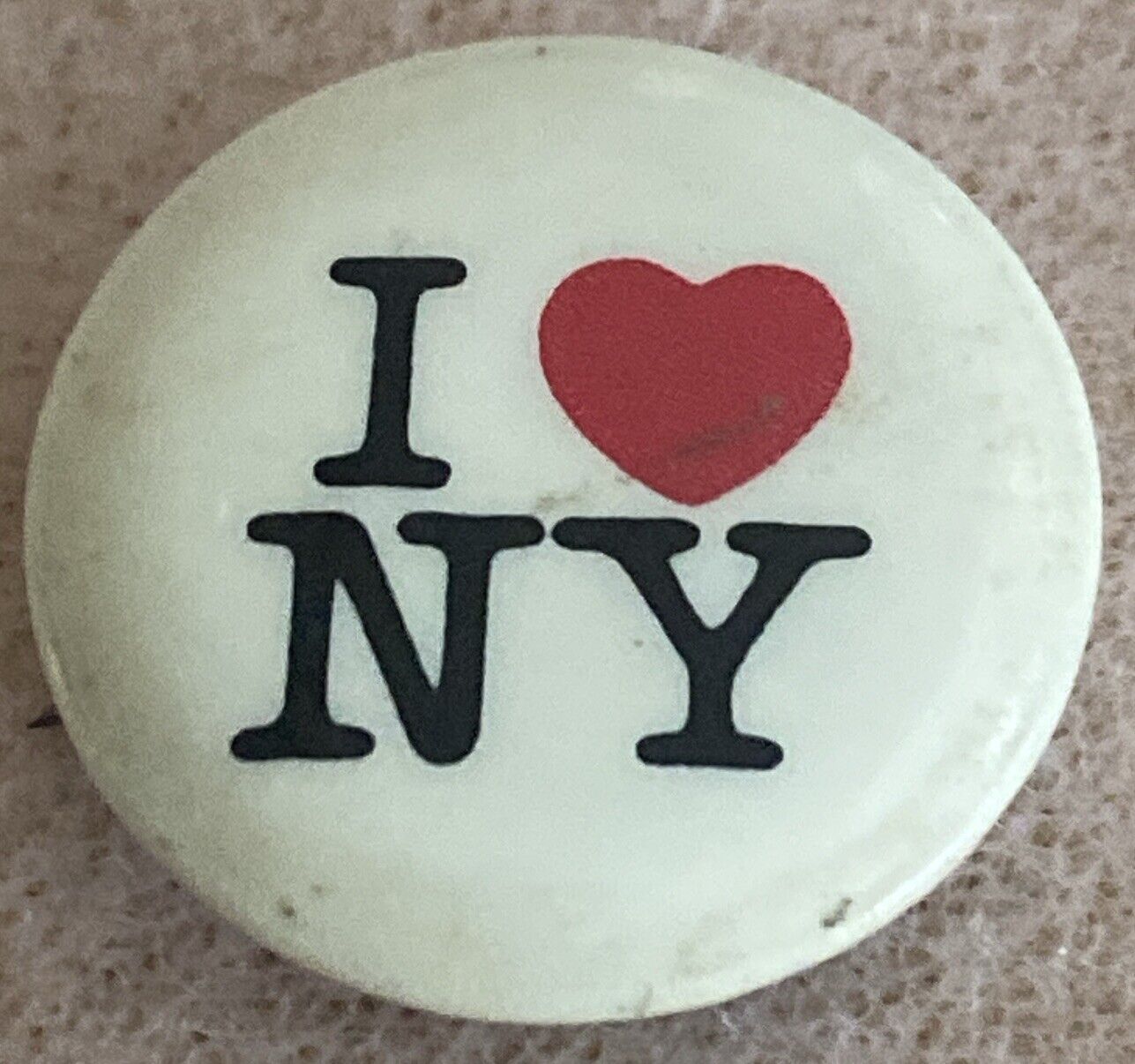 Vintage Original 1980’s, I (Love) Heart New York Button Pinback Pin - 1 “ - RARE
