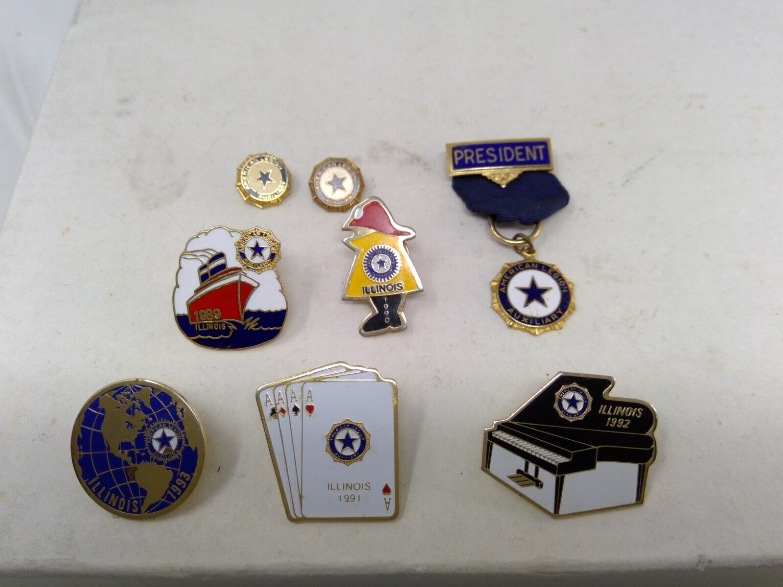 Group of 8 Vintage American Legion Pins - Illinois