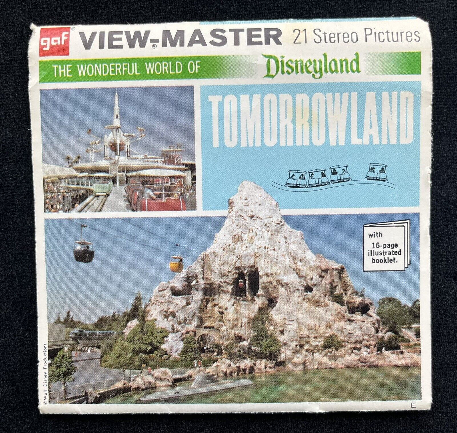 Viewmaster 3 Reels Set- Disneyland Tomorrowland Anaheim, CA- GAF- A 179