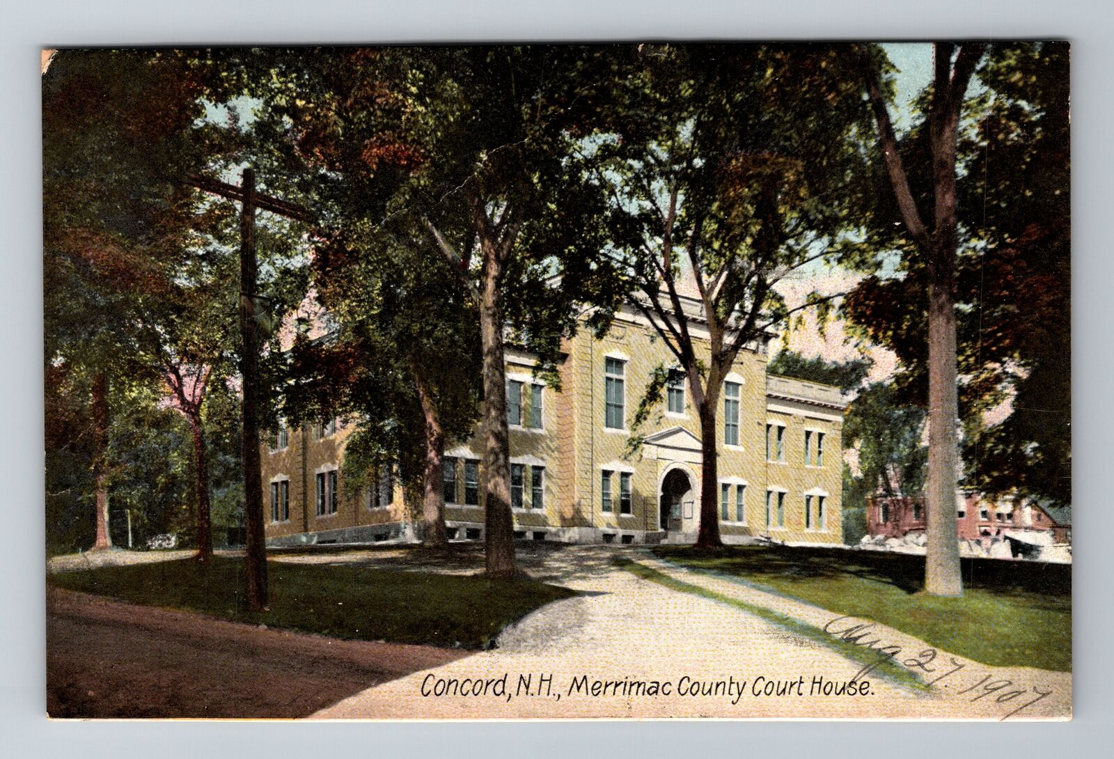 Concord NH-New Hampshire, Merrimac County Court House, Antique Vintage Postcard