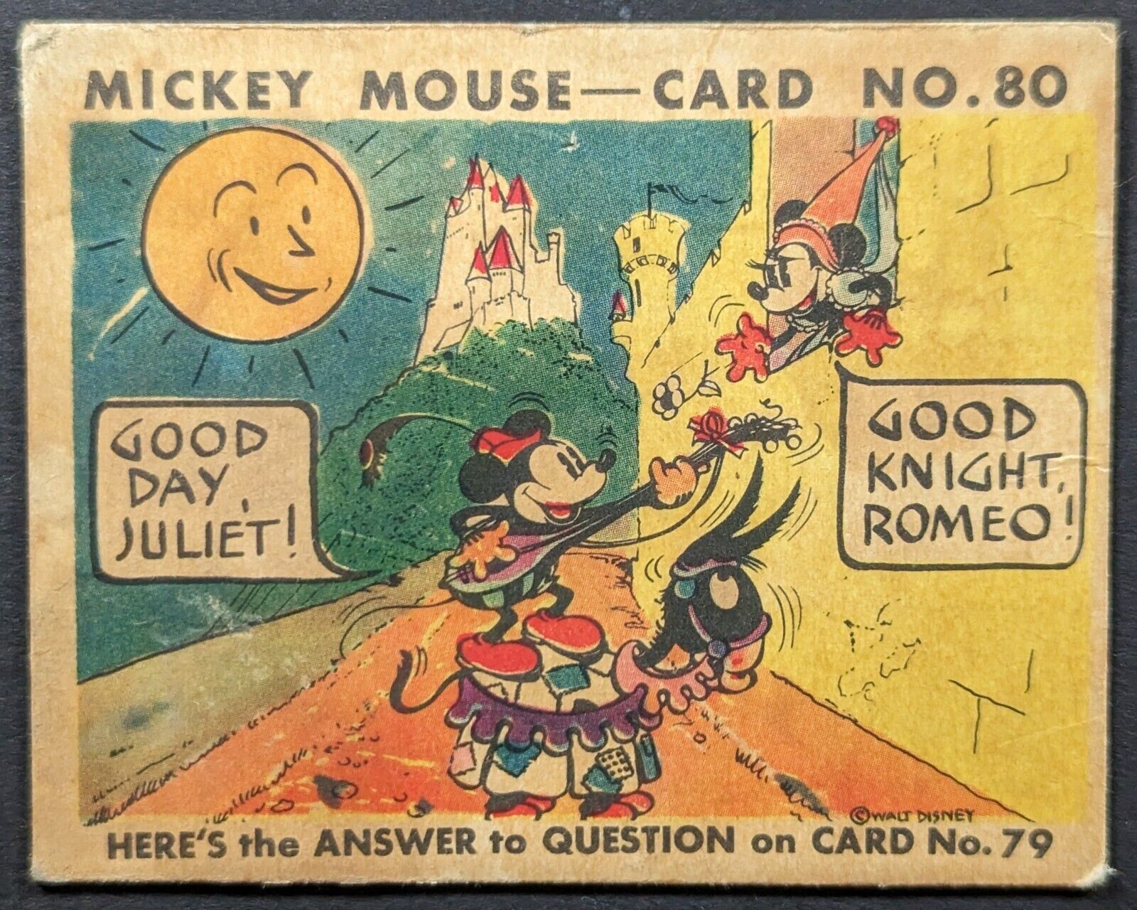 Mickey Mouse 1935 R89 Gum Card #80 (Minor Stains, Soft Corners)