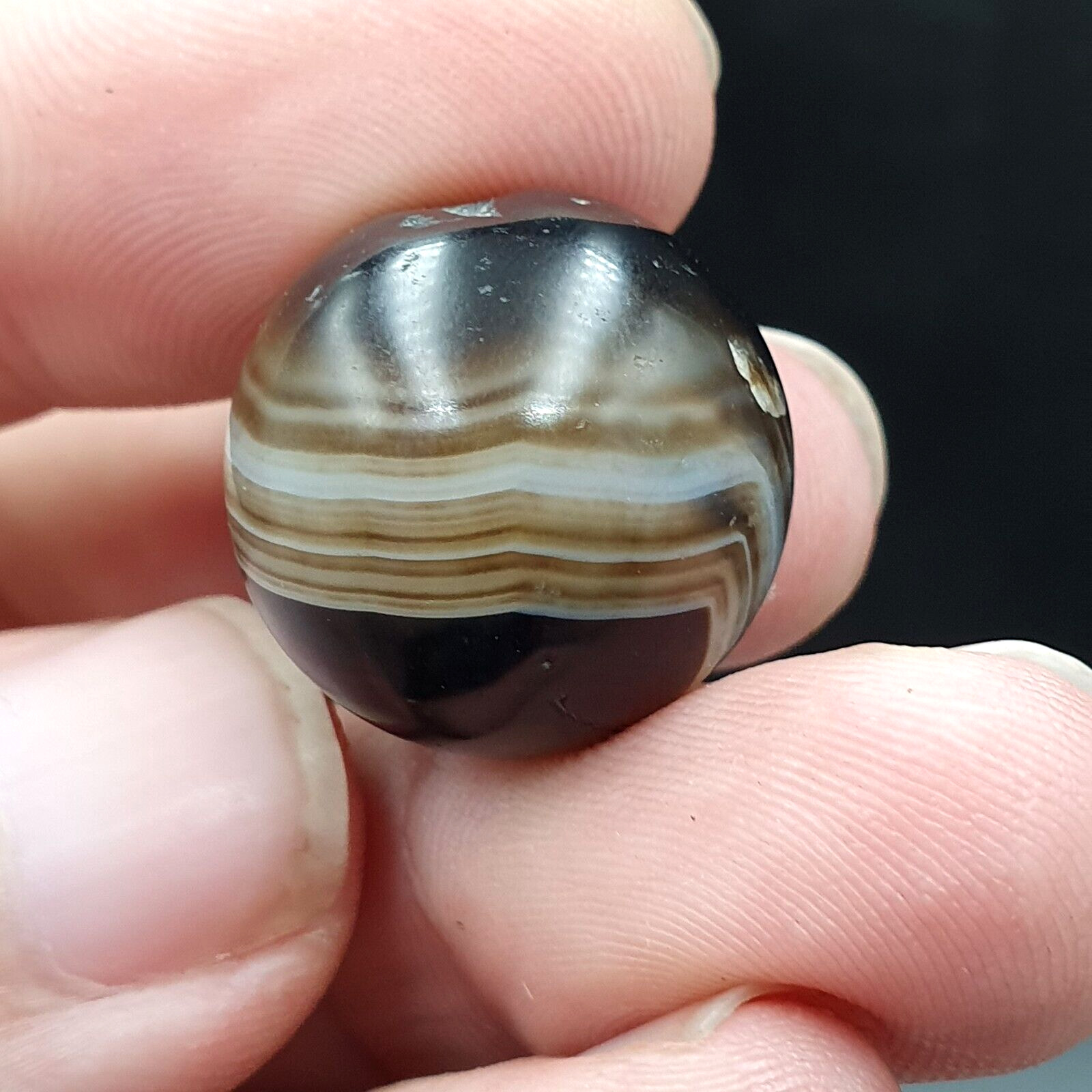 AA Antique Ancient INDO Himalaya Agate stone Bead Suleimani Agate 19.5mm