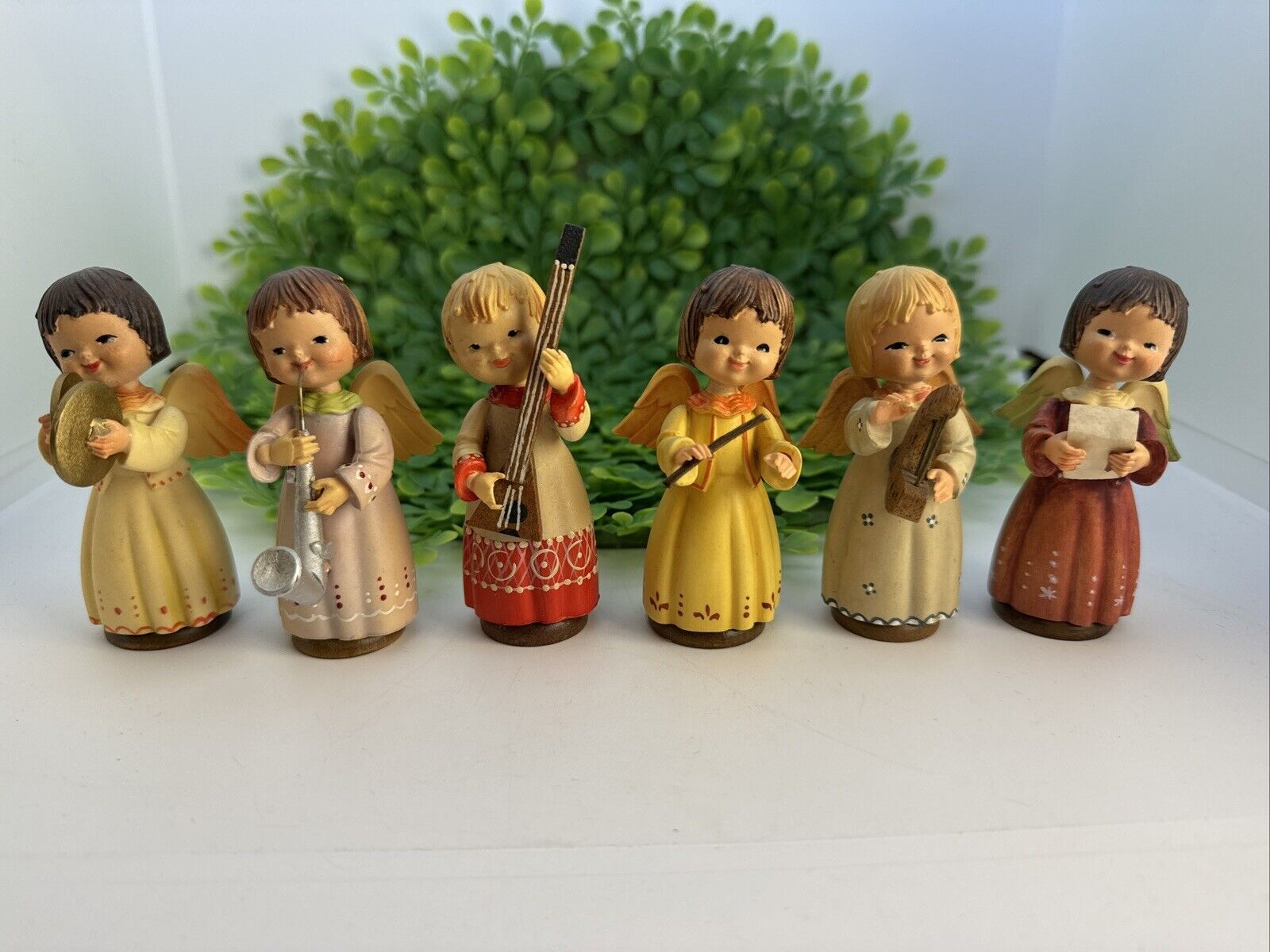 Set of 6  - Vtg Anri Toriart Angels Playing musical instruments Figurines Italy