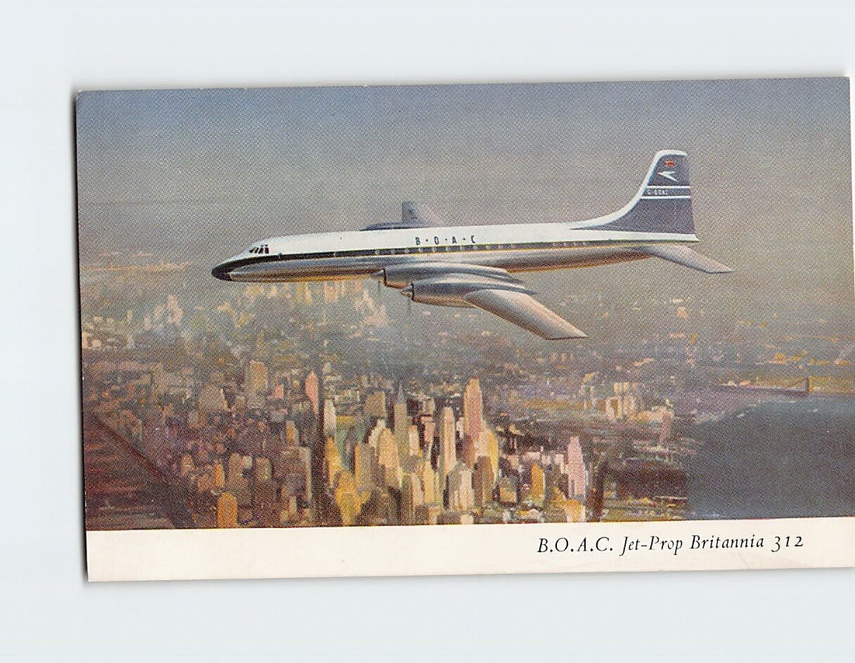 Postcard B.O.A.C. Jet Prop Britannia 312 Bristol Aeroplane Company