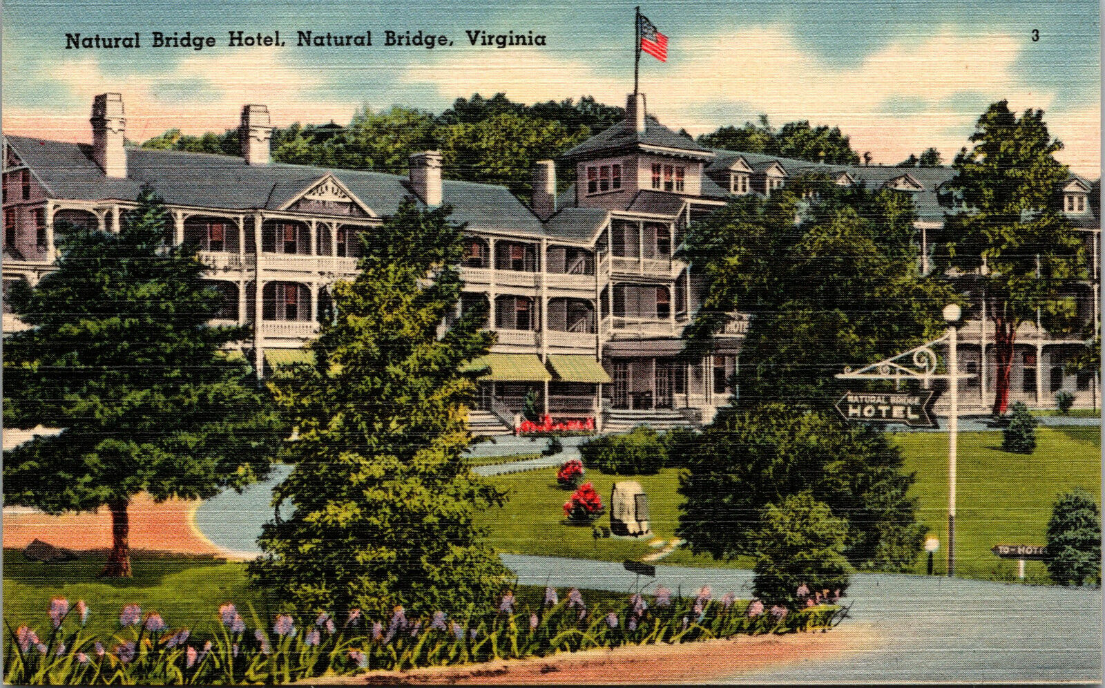 Vtg 1930\'s Natural Bridge Hotel Natural Bridge Virginia VA Linen Postcard