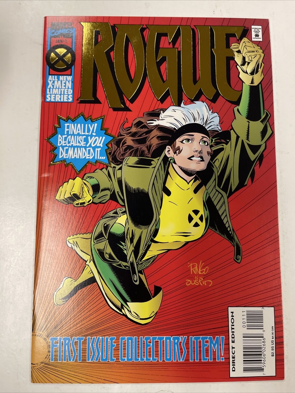 Rogue #1 Marvel Comics 1995 Gold Foil Cover Premiere Issue X-Men NM/VF Key