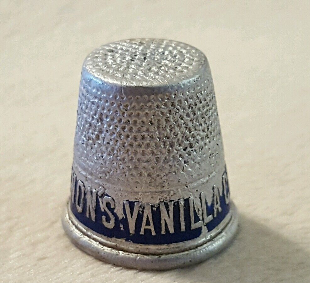 Vintage McConnon's Vanilla Compound Advertising Sewing Thimble Collectible