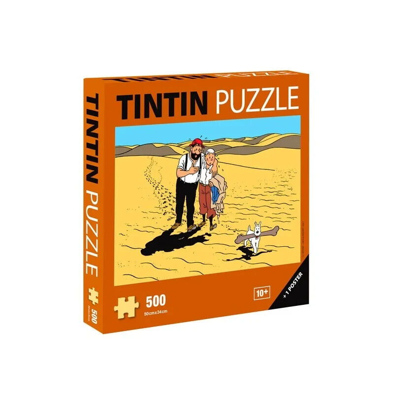 Tintin and Capt. Haddock walking Desert 500 pieces puzzle with poster 50x 34 cm