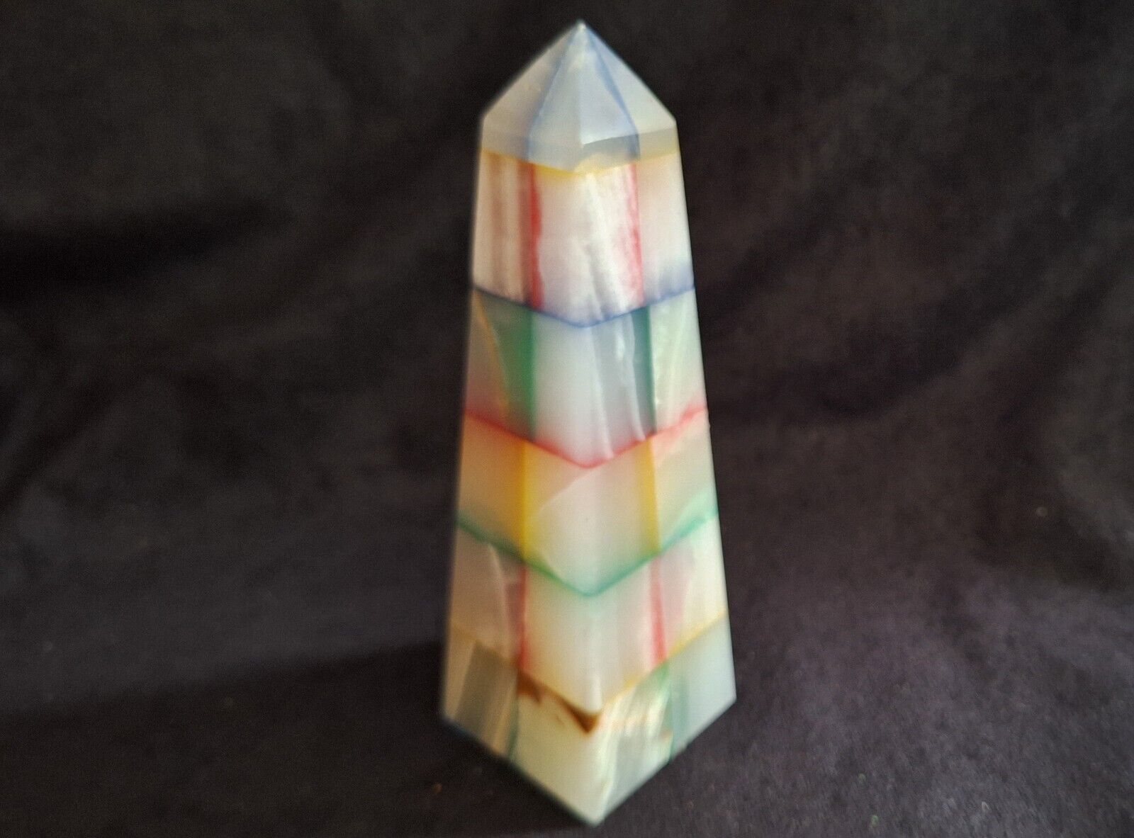 Vintage Marble Obelisk Multicolor 6” Pyramid